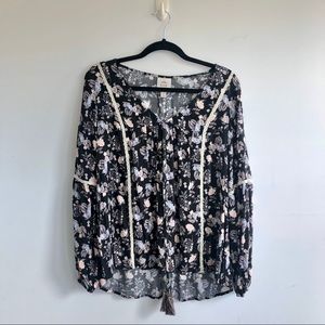 KNOX ROSE Floral Peasant Blouse